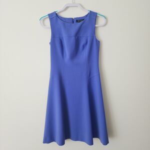 White House Black Market Womens Sleeveless Fit & Flare Dress Blue WHBM Size 0